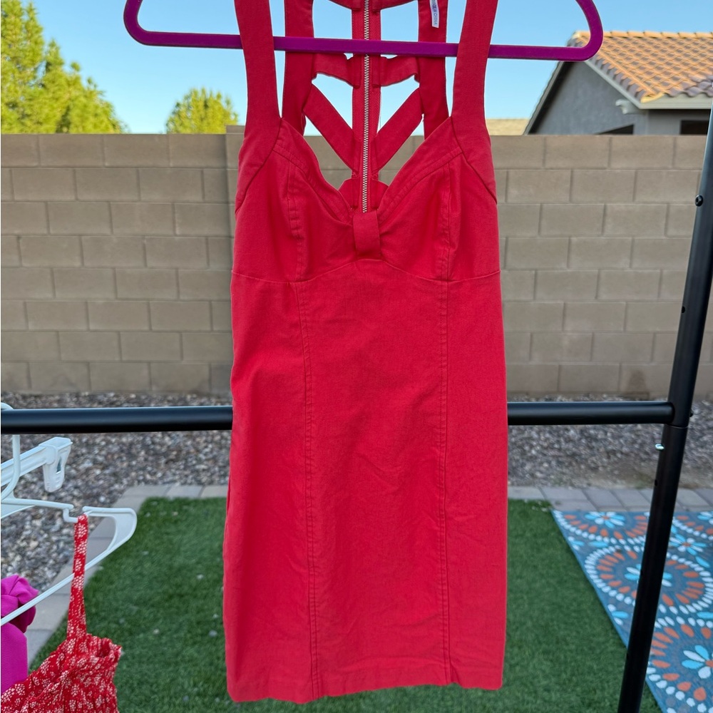 Have Striking Red Backless Dress